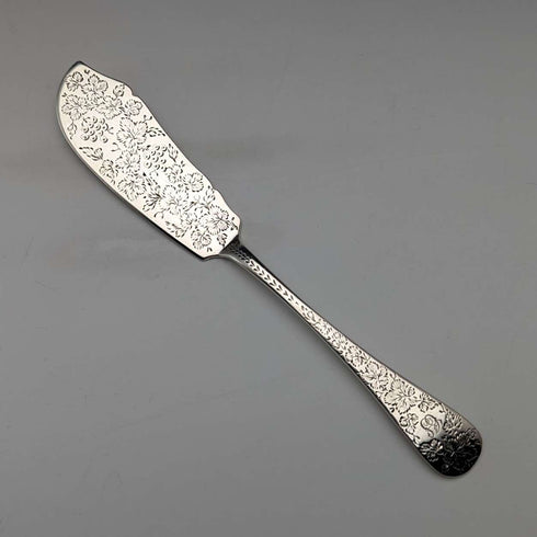 1895年頃 英国アンティーク 純銀製 バターナイフ 48g Wakely&Wheeler