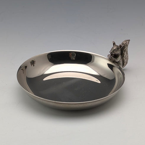 英國復古鍍銀松鼠裝飾堅果盤 M&R