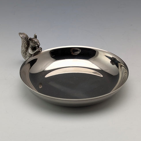 Vintage British silver plate squirrel decorated nut dish M&R