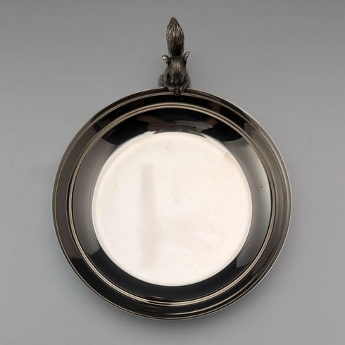 英國復古鍍銀松鼠裝飾堅果盤 M&R