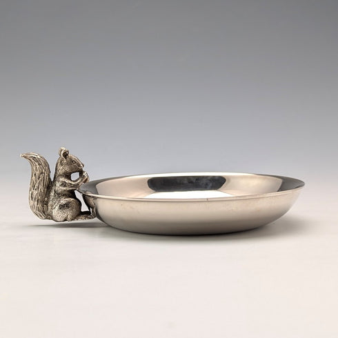 英國復古鍍銀松鼠裝飾堅果盤 M&R