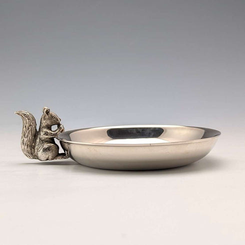 Vintage British silver plate squirrel decorated nut dish M&R