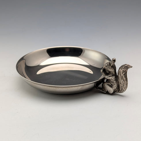 英國復古鍍銀松鼠裝飾堅果盤 M&R