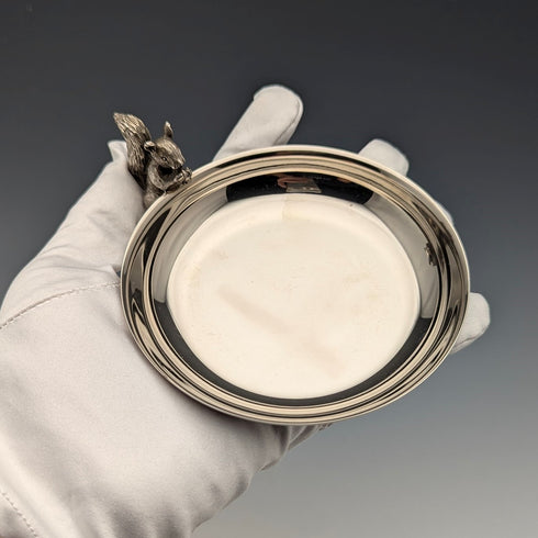 英國復古鍍銀松鼠裝飾堅果盤 M&R