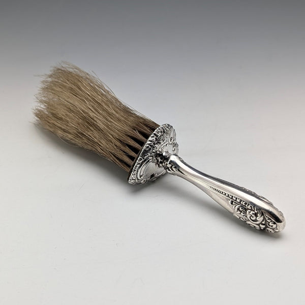 1901 British antique pure silver handled hat brush, Walker & Hall