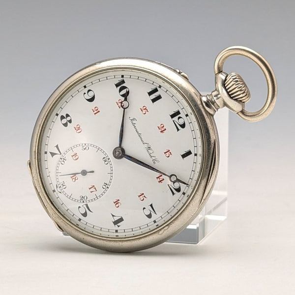 約 1918 年古董 IWC 沙夫豪森懷錶鎳銀錶殼翻新