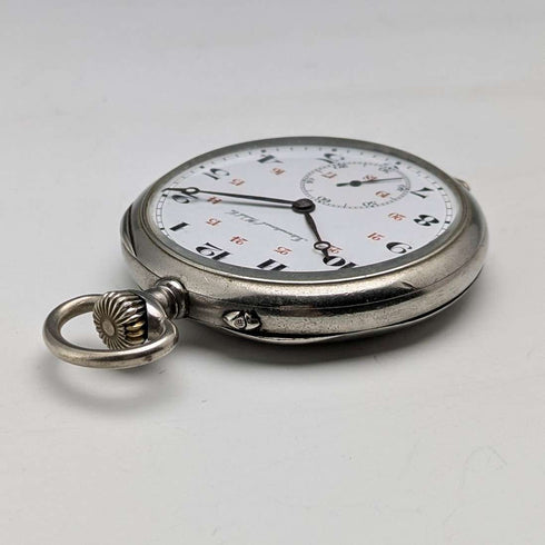 1918年頃 アンティーク IWCシャフハウゼン 懐中時計 ニッケルシルバーケース 整備済