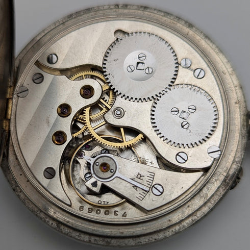 1918年頃 アンティーク IWCシャフハウゼン 懐中時計 ニッケルシルバーケース 整備済