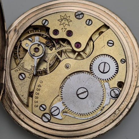 1930年頃 ドイツ ユンハンス 懐中時計 金張りハンターケース 整備済