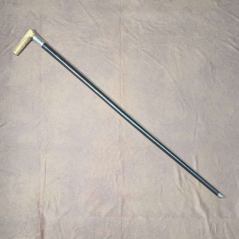 1897 年英國古董男士純銀裝飾 L 角手柄手杖 83 厘米