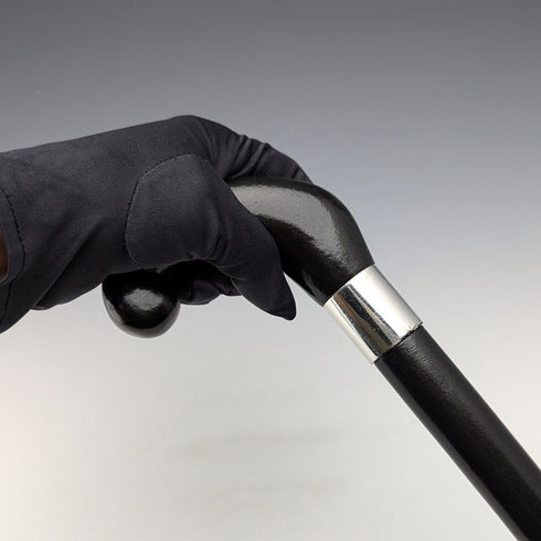 復古男士短柄手杖黑軸手杖 90 厘米