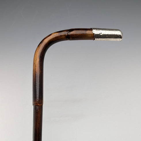 1901 年英國古董女士純銀裝飾 L 形手柄手杖 90 厘米