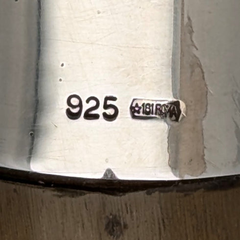 復古男式純銀裝飾彎角手柄手杖 86 厘米