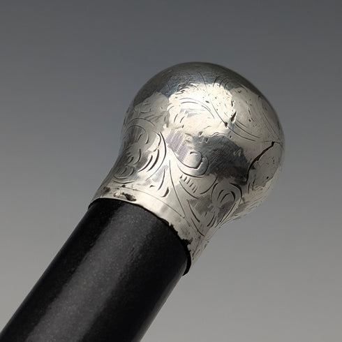 1923 年英國古董男士純銀圓柄手杖 88 厘米