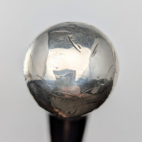 1923 年英國古董男士純銀圓柄手杖 88 厘米