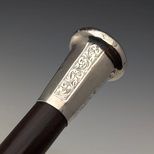 1925 年英國復古男士純銀圓柄手杖 84 厘米