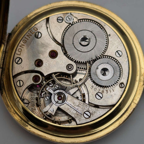 約 1931 年復古浪琴懷錶薄鍍金錶殼 Cal18.69Z 工作狀況良好