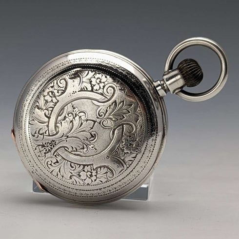 大約 1913 年古董 Billodes/Zenith 懷錶雕刻銀色側面獵人錶殼工作物品