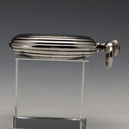 約 1930 年復古真力時懷錶,精美雕刻的銀色側獵人錶殼,工作狀況良好