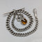 Circa 1920 British antique sterling silver Albert chain 30g claw and bowl fob