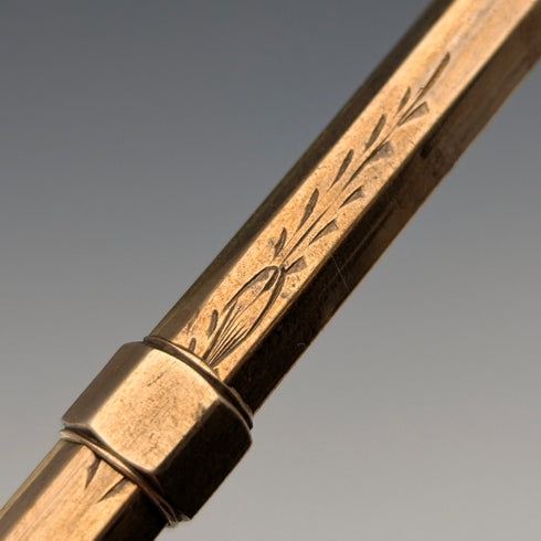 約 1900 年古董鍍金伸縮鉛筆和沾水筆