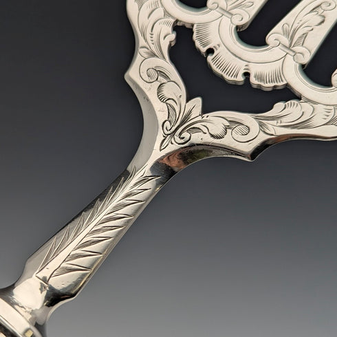 1850年 英国アンティーク 総純銀製 フィッシュサーバーペア 計370g HJ Lias&Son