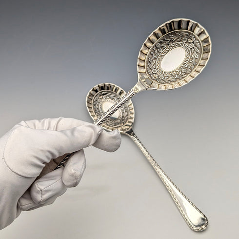 1916 年英國古董鍍銀湯匙一對