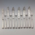 Circa 1860 British Antique Pure Silver Handle Fish Cutlery 6 Pair Aaron Hadfield