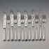 Circa 1860 British Antique Pure Silver Handle Fish Cutlery 6 Pair Aaron Hadfield