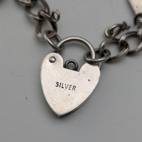 1970年代 英国ヴィンテージ 純銀製 チャームブレスレット 30g