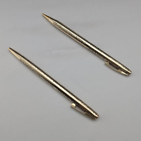 美國復古 Schafer K12 鍍金自動鉛筆/原子筆套裝附盒