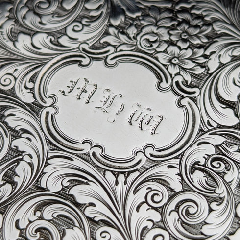 1847 年英國古董純銀卡包帶鏈條 80 克 Nathaniel Mills