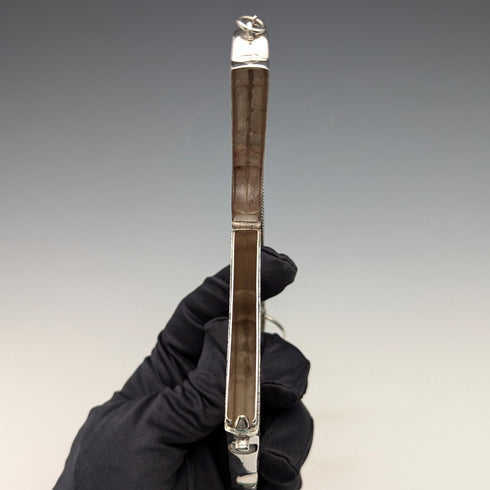 1847 年英國古董純銀卡包帶鏈條 80 克 Nathaniel Mills