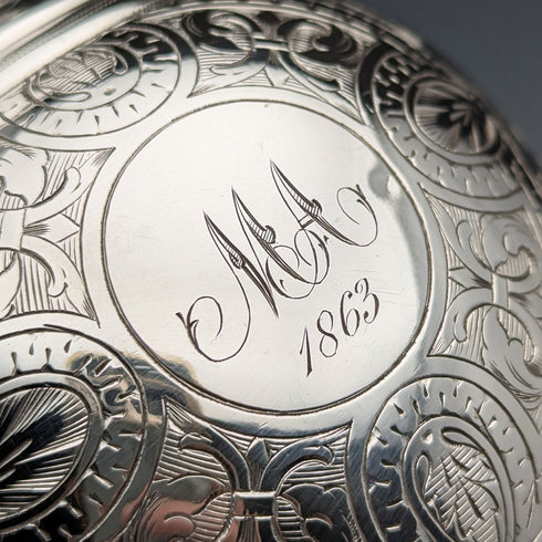 1863年 英国アンティーク シルバープレート製 水差しスタイル クリームジャグ