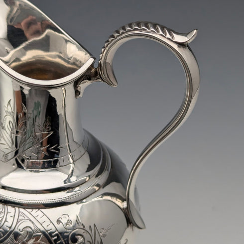 1863年 英国アンティーク シルバープレート製 水差しスタイル クリームジャグ