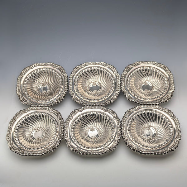 Set of 6 vintage British silver plate bowl dishes