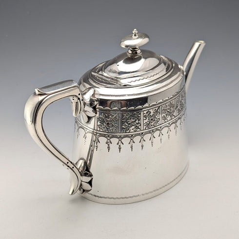 1900年頃 英国アンティーク シルバープレート製ティーポット Walker & Hall