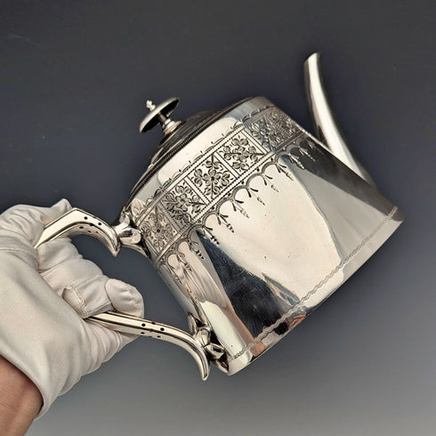1900年頃 英国アンティーク シルバープレート製ティーポット Walker & Hall