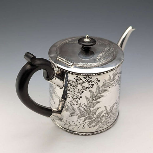 Circa 1890 British antique silver plate teapot Joseph Ridge