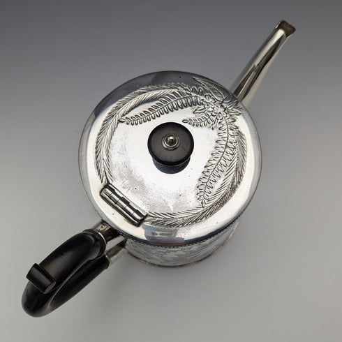 Circa 1890 British antique silver plate teapot Joseph Ridge