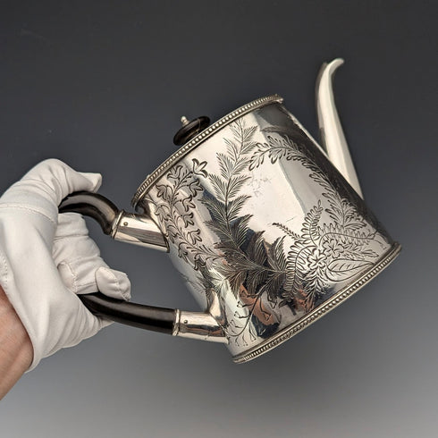 Circa 1890 British antique silver plate teapot Joseph Ridge