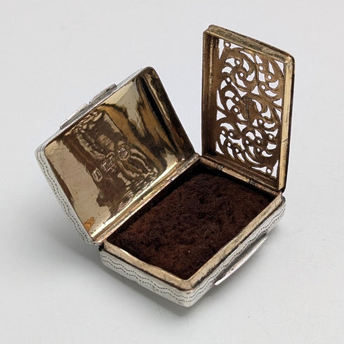 1834年 英国アンティーク 純銀製 ヴィネグレット スポンジ付 Edwin Jones