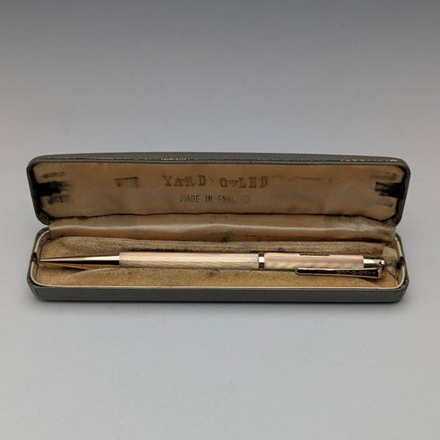 British Vintage Yard O' Red Rolled Gold Propelled Pencil in Case