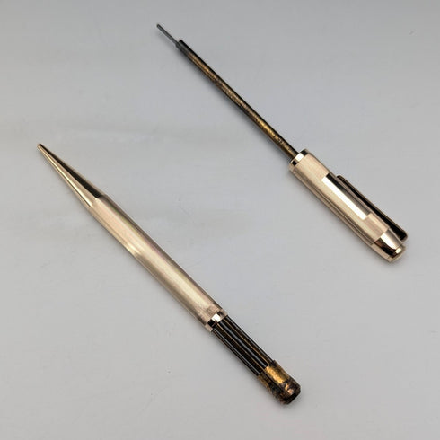 British Vintage Yard O' Red Rolled Gold Propelled Pencil in Case