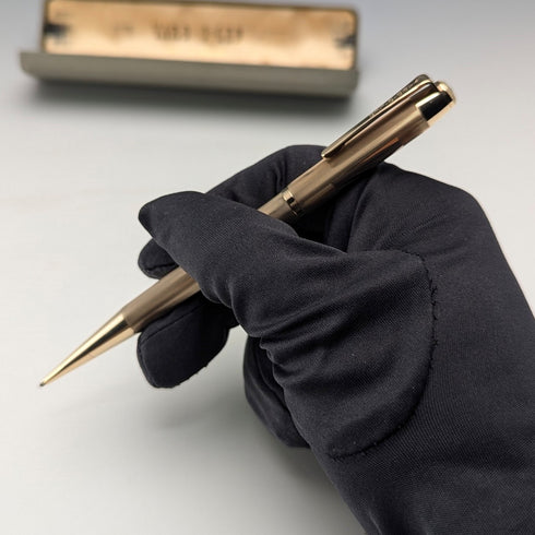 British Vintage Yard O' Red Rolled Gold Propelled Pencil in Case