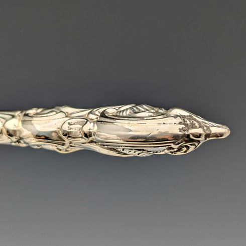 1882 年英國古董鍍銀餐具 6 對套裝雕刻刀片埃爾金頓