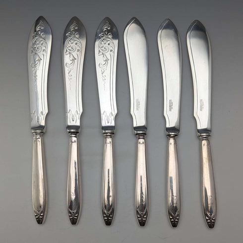 約 1900 年英國古董 800 銀柄餐具 6 對套裝 Mappin&Webb