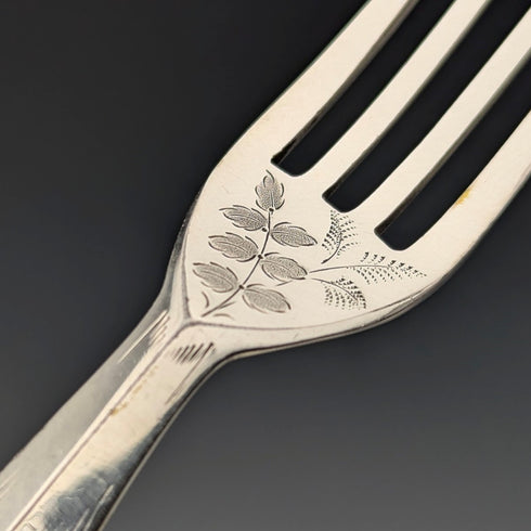 Late 19th Century British Antique Silver Plate Cutlery Set of 9 Pairs Martin & Hall