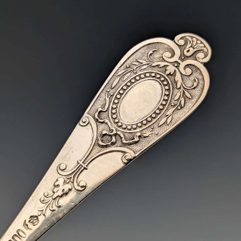 German antique continental silver spoon set of 10 + 1, total weight 205g