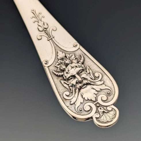 German antique continental silver spoon set of 10 + 1, total weight 205g